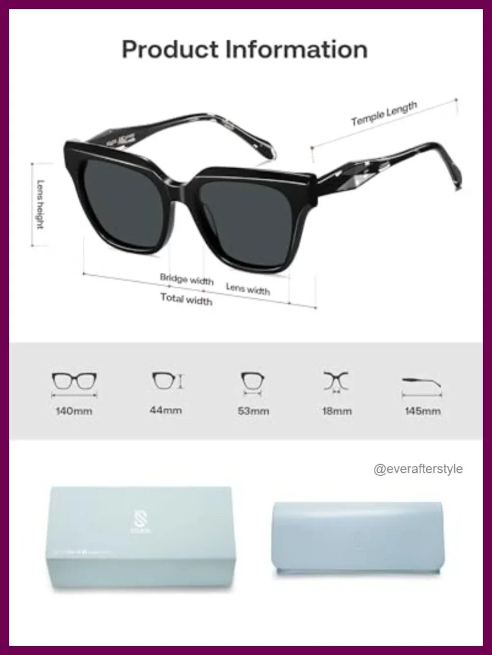 Polarized UV400 Oversize Square Sunglasses Acetate